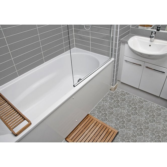 Terrazzo Hexagon Medium Grey Mosaic 26cm x 27.8cm Wall & Floor Tile