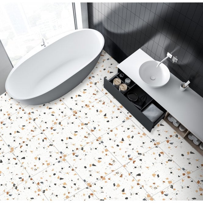 Terrazzo Pearl Porcelain Tile 60cm x 60cm Wall & Floor Tile