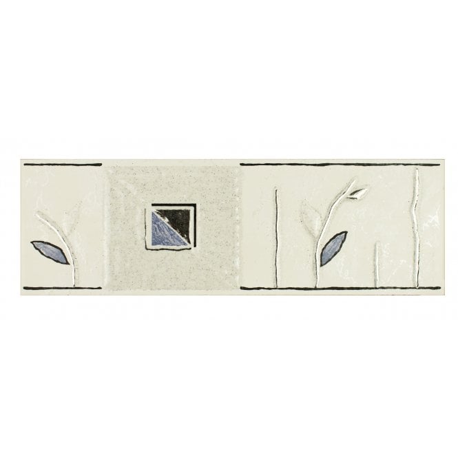 Heckstream Torrestream Arianna White 8cm X 25cm Border Tile