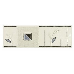 Heckstream Torrestream Arianna White 8cm X 25cm Border Tile