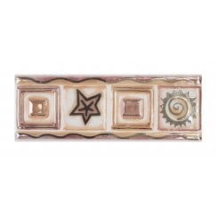 Heckstream Torrestream Stow Star Burgundy 7.5cm X 20cm Border Tile