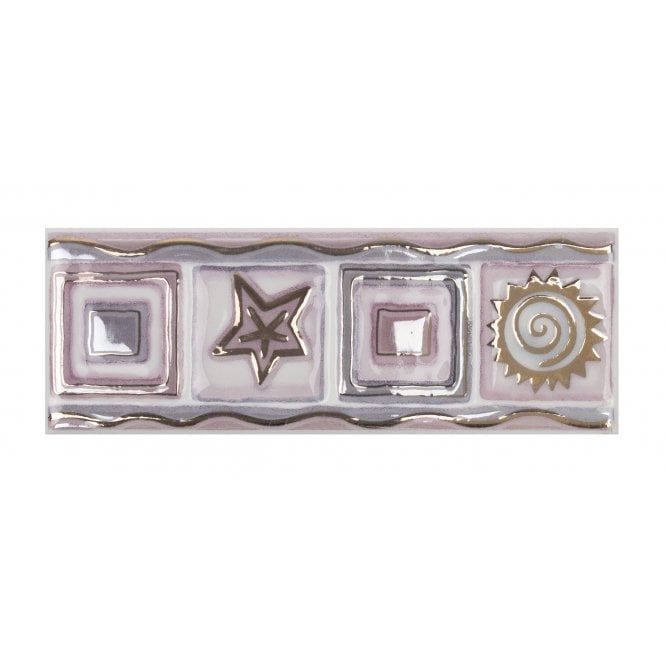 Heckstream Torrestream Stow Star Lilac 7.5cm X 20cm Border Tile