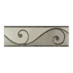 Heckstream Torrestream Swirl Toteml Grey 8cm X 25cm Border Tile