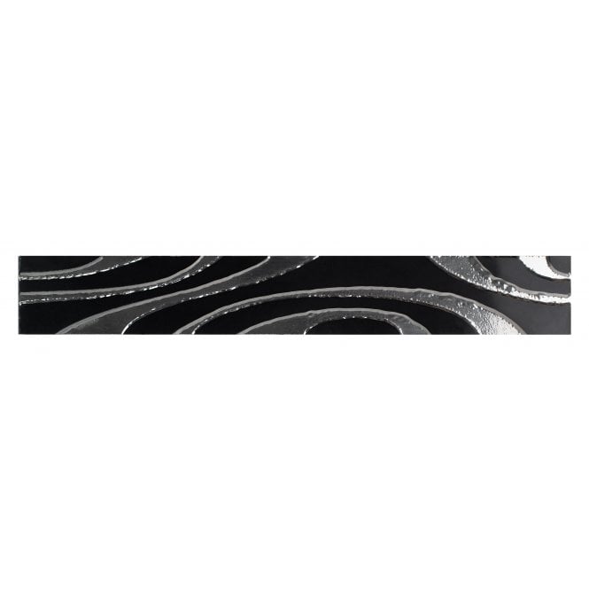 Heckstream Torrestream Zebra Silver Black Border 4cm X 30cm Border Tile