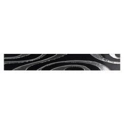 Heckstream Torrestream Zebra Silver Black Border 4cm X 30cm Border Tile