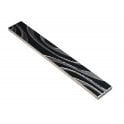Heckstream Torrestream Zebra Silver Black Border 4cm X 30cm Border Tile