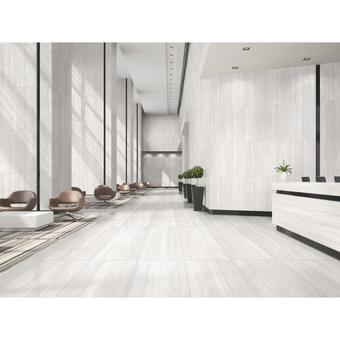 Italian Design Trace Travertine Neutral White 60cm x 120cm Wall and Floor