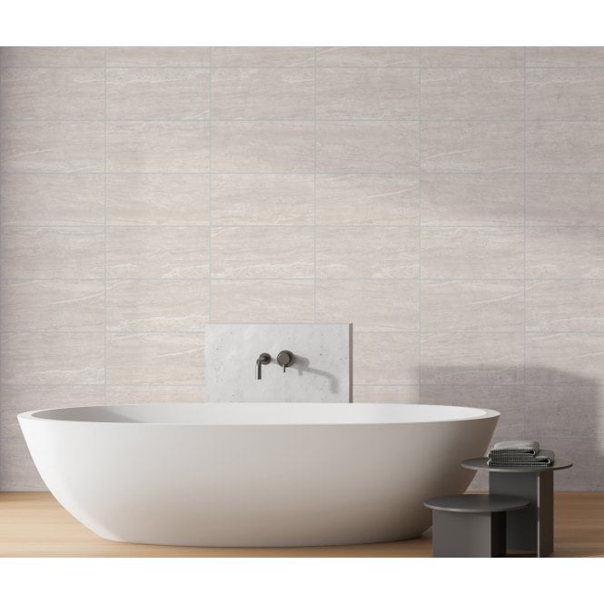 Travertino Light Grey 25cm x 50cm Wall Tile