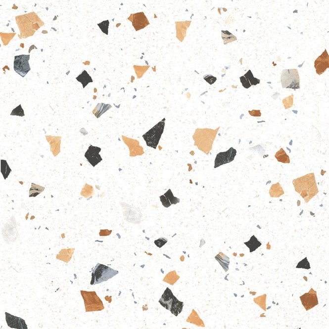 Trend White Terrazzo Multicolour Matt 60cm x 60cm Wall & Floor Tile