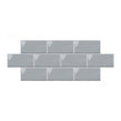 Trendy Grey Glossy 12.5cm x 25cm Wall Tile