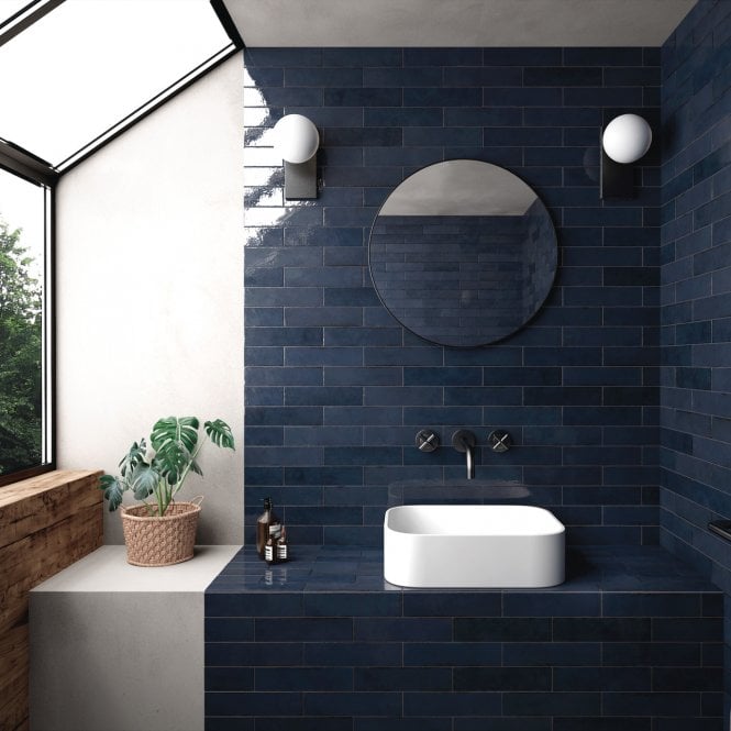 Equipe Tribeca Blue Note 6cm x 24.6cm Wall Tile