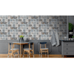 Tropical Tiles Blue Wallpaper