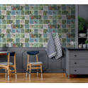 Tropical Tiles Green Wallpaper