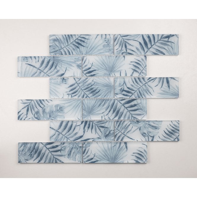 Tropicana Blue Leaf 30cm x 30cm Mosaic Tile