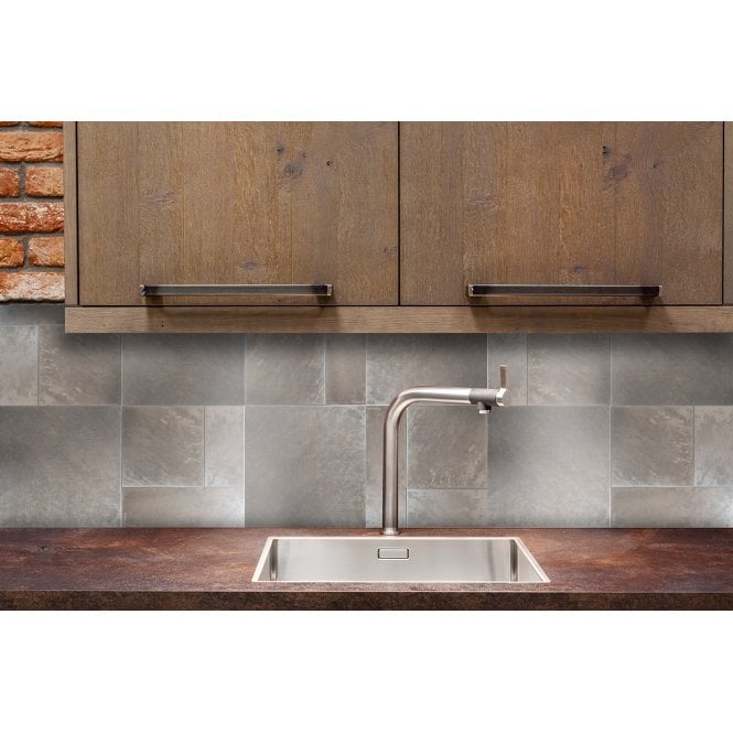 Tungsten Grey Modular Peel & Stick 4 Panel Tile Set