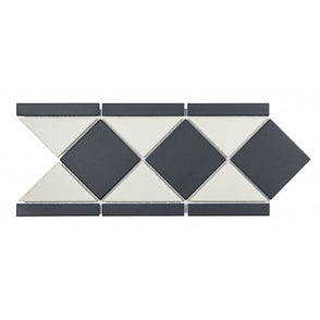 Unglazed Black & White Quarry 19cm x 42.2cm Border Tile