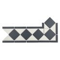 Unglazed Black & White Quarry 23.6cm x 23.6cm Corner Tile