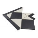 Unglazed Black & White Quarry 23.6cm x 23.6cm Corner Tile
