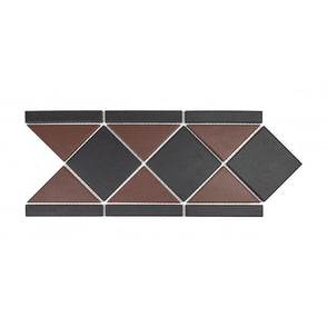 Unglazed Red and Black Quarry 19cm x 42.2cm Border Tile