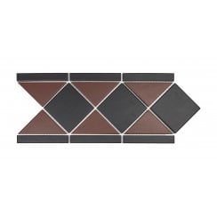 Unglazed Red and Black Quarry 19cm x 42.2cm Border Tile