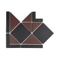 Unglazed Red and Black Quarry 23.6cm x 23.6cm Corner Tile
