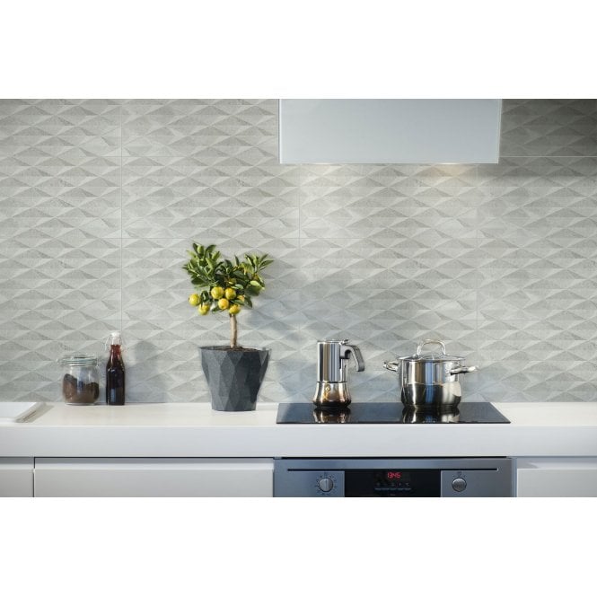 Urban Geo Gris Decor 30cm x 60cm Wall Tile