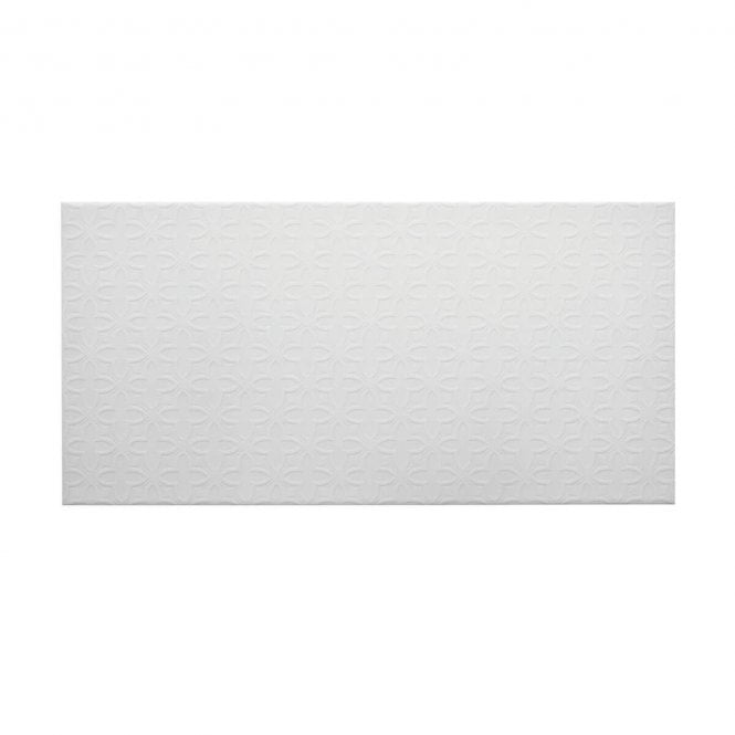 British Ceramic Tile V & A Quatrefoil White Matt 24.8cm x 49.8cm Wall Tile