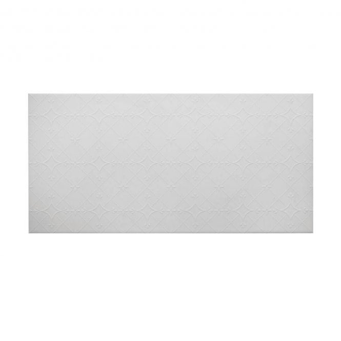 British Ceramic Tile V & A Star Trellis Matt White 24.8cm x 49.8cm Wall Tile