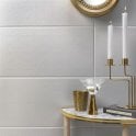 British Ceramic Tile V & A Star Trellis Matt White 24.8cm x 49.8cm Wall Tile