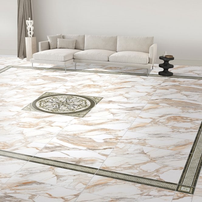 Valentina Gold 80cm x 80cm Decor Floor Tile