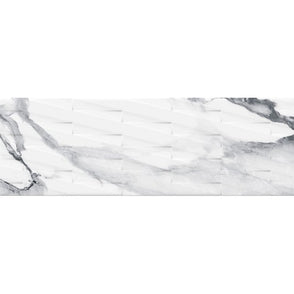 Valeria Silver Rectified Decor 33.3cm x 100cm Wall Tile
