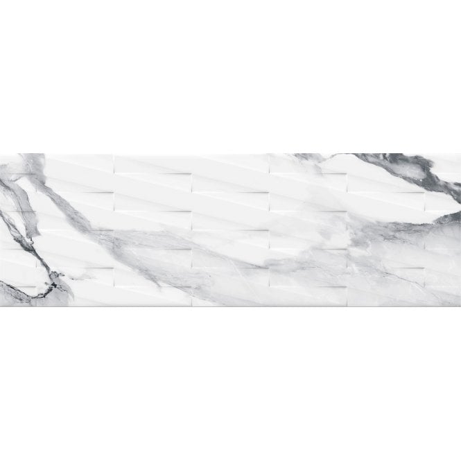 Valeria Silver Rectified Decor 33.3cm x 100cm Wall Tile