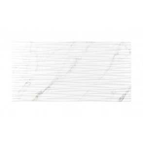 Venesso Grey Gloss Waves Decor 30cm x 60cm Wall Tile