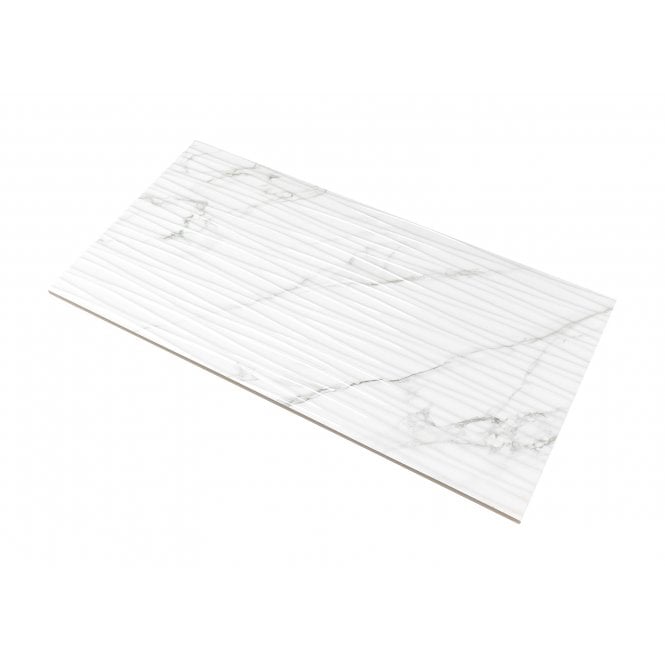 Venesso Grey Gloss Waves Decor 30cm x 60cm Wall Tile