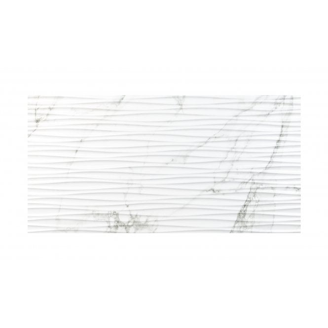Venesso Grey Matt Waves Decor 30cm x 60cm Wall Tile