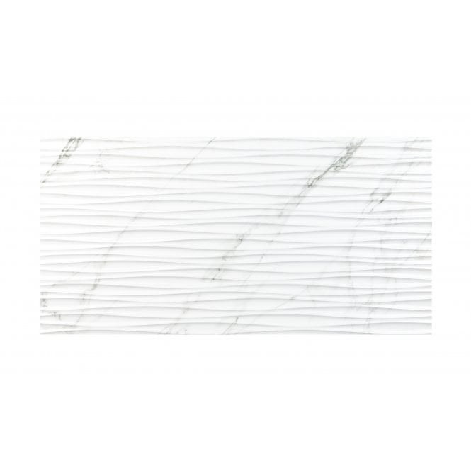 Venesso Grey Matt Waves Decor 30cm x 60cm Wall Tile