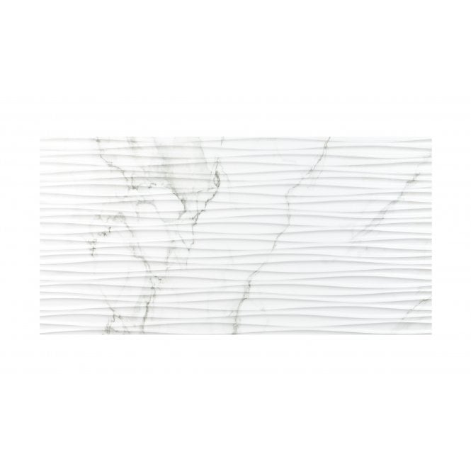 Venesso Grey Matt Waves Decor 30cm x 60cm Wall Tile