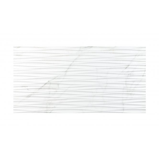 Venesso Grey Matt Waves Decor 30cm x 60cm Wall Tile