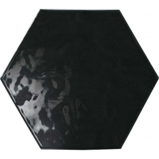 Vezelay Black Gloss 17.5cm × 20cm Wall Tile