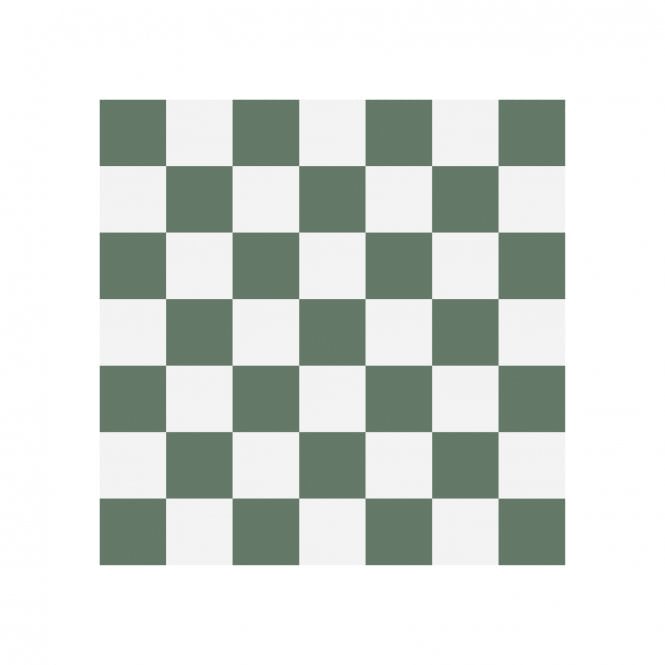 Victorian Chequer Pack Green and White 14.6cm x 14.6cm (Full Set Deal)