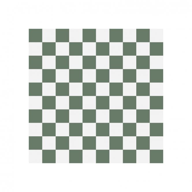 Victorian Chequer Pack Green and White 9.6cm x 9.6cm (Full Set Deal)