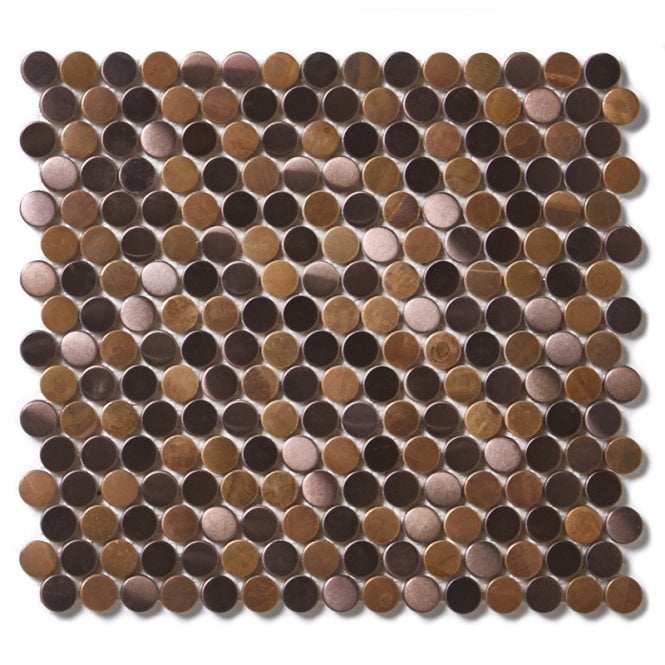Victorian Penny Copper 29.5cm x 31.5cm Mosaic Tile
