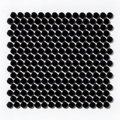 Victorian Penny Gloss Black 31.5cm x 29.4cm (1.9cm x 1.9cm) Mosaic Tile