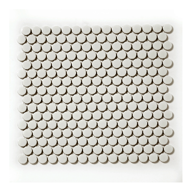 Victorian Penny Gloss Medium Grey 30cm x 30cm Porcelain Mosaic
