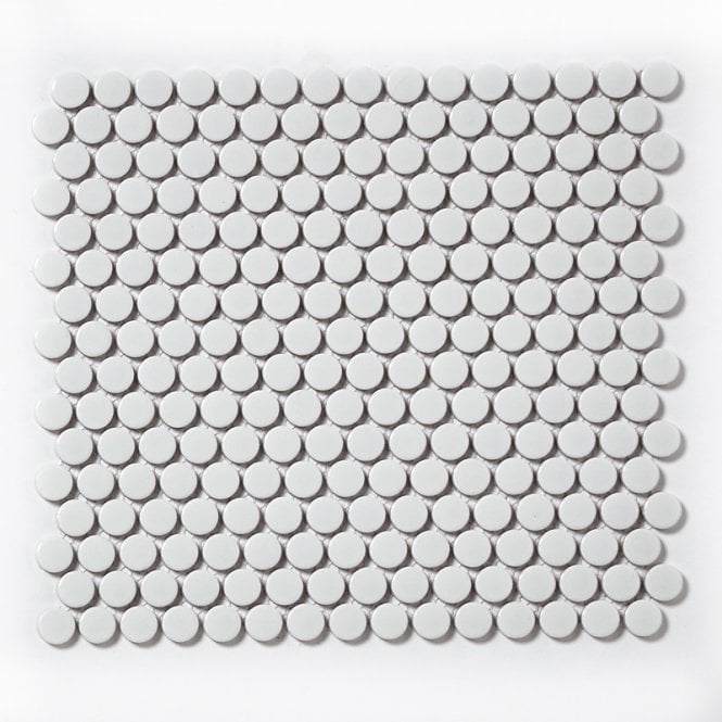 Victorian Penny Gloss White 31.5cm x 29.4cm (1.9cm x 1.9cm) Mosaic Tile
