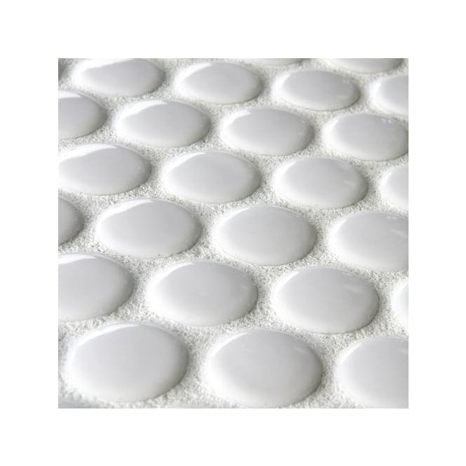 Victorian Penny Gloss White 31.5cm x 29.4cm (1.9cm x 1.9cm) Mosaic Tile