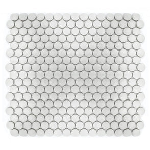 Victorian Penny Matt White 31.5cm x 29.1cm (1.9cm x 1.9cm) Mosaic Tile