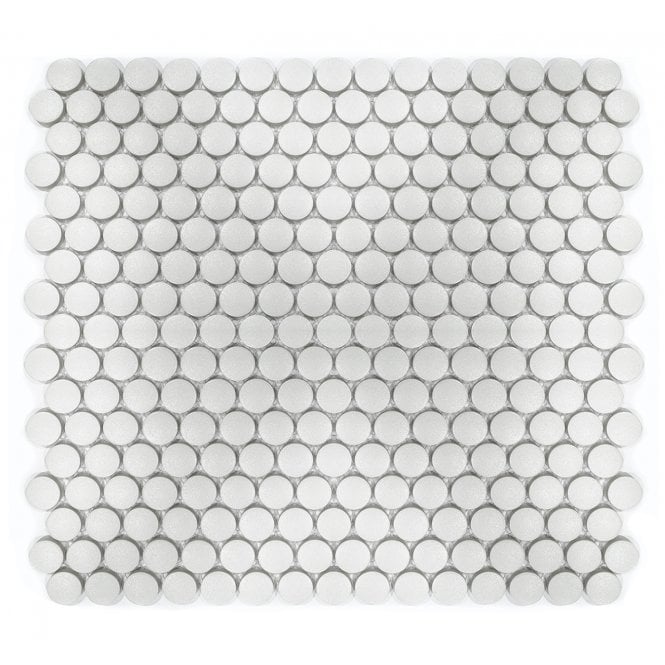 Victorian Penny Matt White 31.5cm x 29.1cm (1.9cm x 1.9cm) Mosaic Tile