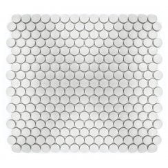 Victorian Penny Matt White 31.5cm x 29.1cm (1.9cm x 1.9cm) Mosaic Tile