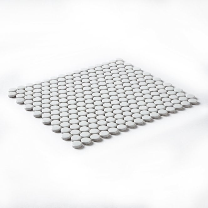 Victorian Penny Matt White 31.5cm x 29.4cm (1.9cm x 1.9cm) Mosaic Tile